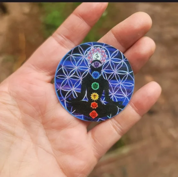 Magnet Set Rainbow Seed of Life Owl Seven Cakras Flower of Life Tree of life - Picture 15 of 16